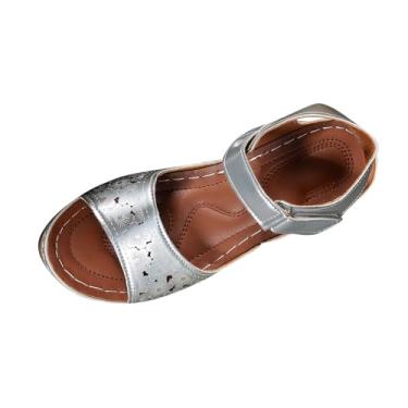 Imagem de Sandálias femininas modernas casuais de verão boca de peixe com fivela única e salto alto, Prata, 38