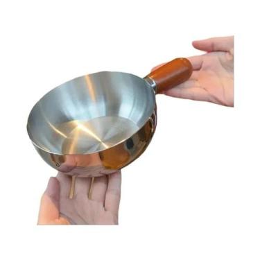 Imagem de Tigela De Aço Inoxidável De 14cm Com Cabo De Madeira De Noz Para Salad