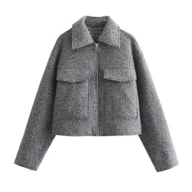 Imagem de Jaqueta Tweed Feminina para Outono/Inverno - Modelo Curto com Zíper, B