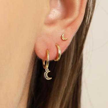 Imagem de Brinco feminino, pulseira de ouro de camada delicada empilhável para mulheres, joias da moda | Presente de festa, banhado a ouro 14K, standard, Latão, Sem pedra preciosa