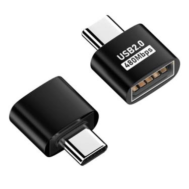 Imagem de Adaptador OTG tipo C | Adaptador de carregador USB 2.0 tipo C OTG | Conversor de carregador USB 2.0 TypeC | Ferramenta de conversão de transferência de alta velocidade (preto tipo)