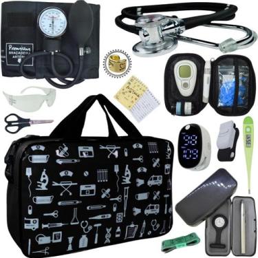 Imagem de Kit Enfermagem Aparelho Pressao Esteto Completo Promocao Top - Love Sa
