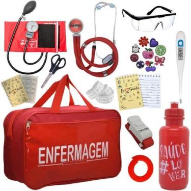 Imagem de Kit Bolsa Aparelho Pressão Esfigmomanômetro Enfermagem Pa Med - P.A. M