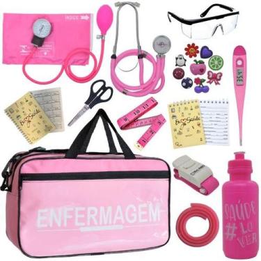 Imagem de Kit Bolsa Aparelho de Pressão Esfigmomanômetro Enfermagem Premium, ROS