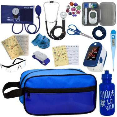 Imagem de Kit Enfermagem Aparelho Pressão Esteto Necessaire Completa - P.A. MED,