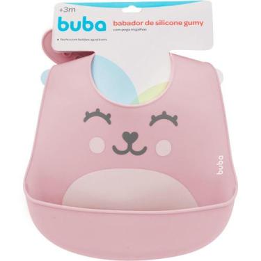 Imagem de Babador Em Silicone Com Pega Migalhas Gumy Rosa - BUBA