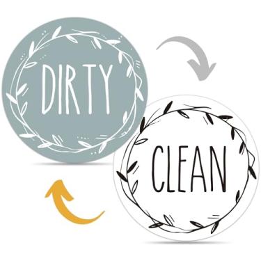 Imagem de Coosion Ímã limpo e sujo para máquina de lavar louça, placa de lavar louça forte dupla face, placa suja de limpeza de 9,5 cm, ímã de lava-louças para todas as máquinas de lavar louça-azul ardósia e