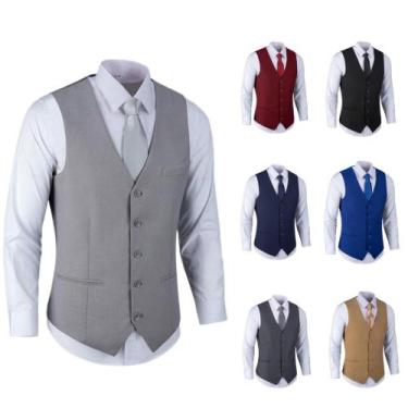 Imagem de Colete Social Masculino Slim - Melhor Preço + Barato - YUNITY, Cinza, 