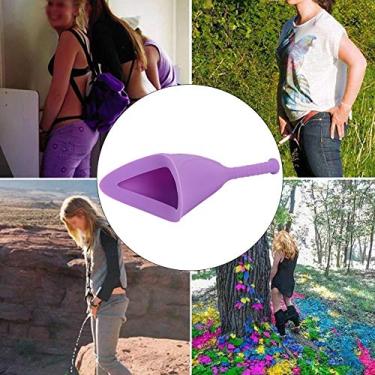 Imagem de SPYMINNPOO Mulher Em pé Funil de Toalete Portátil para Acampamento de Emergência de Viagem, Funil de Mictório Feminino, Mictório de Silicone Roxo Rosa (Roxo)