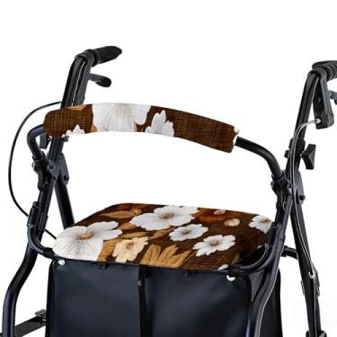 Imagem de Conjunto de capa de assento e encosto de rollator – Acessórios removíveis e laváveis para idosos – Acessório de andador elegante para idosos – Padrões ajustáveis
