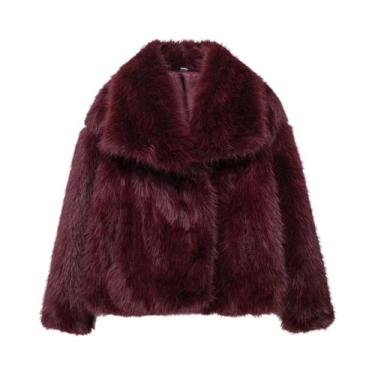 Imagem de Jaqueta Feminina De Pele Sintética Marrom KONDALA, Casaco Casual Quent