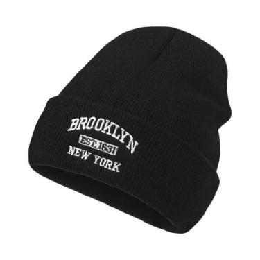 Imagem de Gorro De Acrílico Quente Para Homens, Moda De Outono E Inverno, Bordad