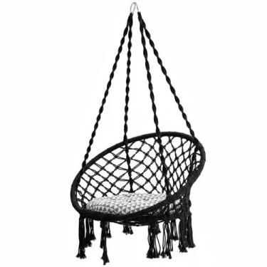 Imagem de Rede Cadeira Balanço Suspensa Almofada Algodao Confortavel Quintal Var
