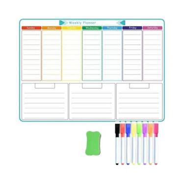 Imagem de Quadro Branco Magnético A3 Para Apagar a Seco, Calendário De Geladeira