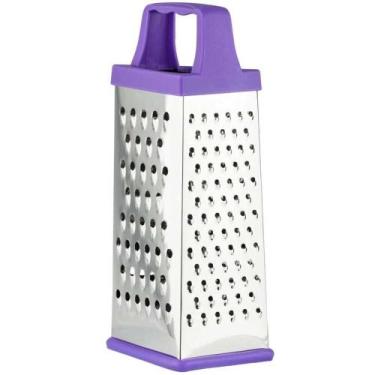 Imagem de Ralador Aço Inox Retangular 4 Faces 23Cm Base Antiderrapante - Toda Ca