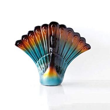 Imagem de Vaso de pavão europeu decoração de mesa criativa cerâmica americana recipiente de flores ornamento mobiliário (cor: 03) (2)