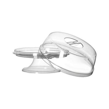 Imagem de Porta Bolo Com Pedestal Suporte Torta Com Tampa 30cm - 3T