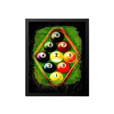 Imagem de Quadro Decorativo Bolas De Sinuca Com Vidro 24X18Cm