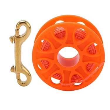 Imagem de Ainoli 30M Carretel de Mergulho Carretel de Dedo de Mergulho com Clipe de Pressão de Parafuso de Ponta Dupla Fio Laranja Fluorescente (Laranja)