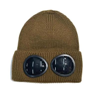 Imagem de Gorro De Inverno Unissex Tricotado Com Óculos, À Prova De Vento, Quent