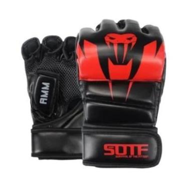 Imagem de Luvas De Boxe MMA Multicoloridas Com Estampa De Cobra Venenosa Branca,