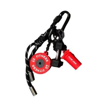 Imagem de Chaveiro De Anilhas De Halteres Destacáveis Com Fivela Em D, Pingente 