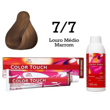 Imagem de Tonalizante Color Touch 7.7 Louro Médio Marrom Emulsão Ox  Wella Profe