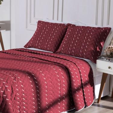 Imagem de Cobre Leito Bordado 400 Fios Heitor Casal King 100% Poliéster - Vermelho