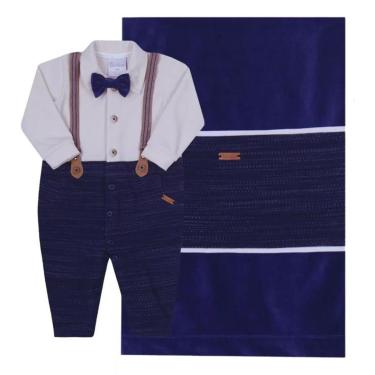 Imagem de Saída Maternidade Plush Bebê Menino Suspensorio Paraiso16130-Masculino