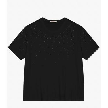 Imagem de Blusa Feminina Manga Curta Plus Size Secret Glam Preto, Plus G4, Preto