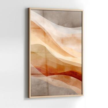 Imagem de Quadro com Moldura e Acrilico Cristal Vidro Montanha Terracota para Sa