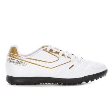 Imagem de Chuteira Topper Society Cup VIII Branco e Dourado - Masculino, 41, Bra