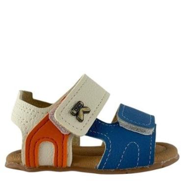 Imagem de Sandália Klin  Azul Casual Fechamento em Velcro Duplo Infantil Menino-Masculino