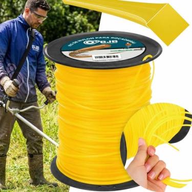 Imagem de Fio De Nylon Roçadeira 3Mm Amarelo Quadrado 2.25Kg 250Mt - Bjb Equipam