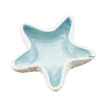 Imagem de Bandeja De Joias De Cerâmica Aqua Shell 2 Peças Em Formato De Concha E