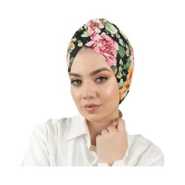 Imagem de Turbante Hijab Com Estampa Floral, Boné Elástico Para Quimioterapia, L