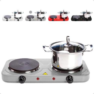 Imagem de Fogão Fogareiro 2 Bocas Cooktop Portátil Elétrico 2000w Compacto Para 
