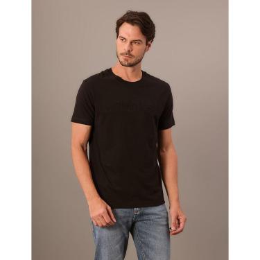 Imagem de Camiseta Masculina Básica Estampa Logo Embossing Calvin Klein - Preto-Masculino