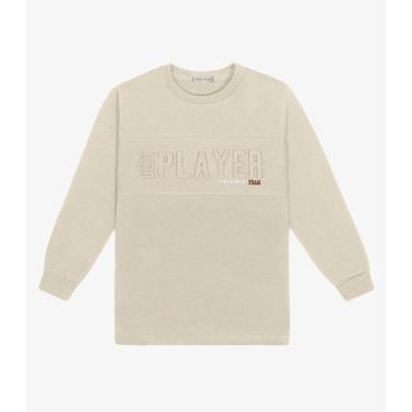 Imagem de Camiseta Infantil Manga Longa Trick Nick Bege-Masculino