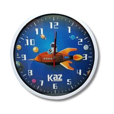 Imagem de Relogio Parede Aventura no Espaço Foguete Astronauta Planeta - Kaz
