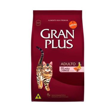 Imagem de Ração GranPlus para Gatos Adultos Sabor Salmão e Arroz - 10Kg - Gran P
