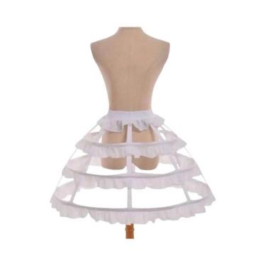 Imagem de Saia De Crinolina Branca Feminina Para O Verão Com 2, 3, 4 Ou 5 Aros P