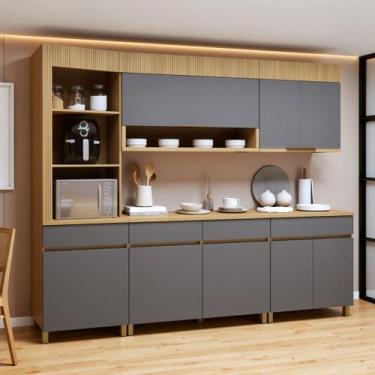 Imagem de Cozinha Completa Modulada 5 Peças 8 Portas 4 Gavetas Torre Angular 100
