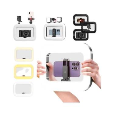 Imagem de Luz De Anel LED Recarregável Portátil Para Transmissão Ao Vivo Com Cel