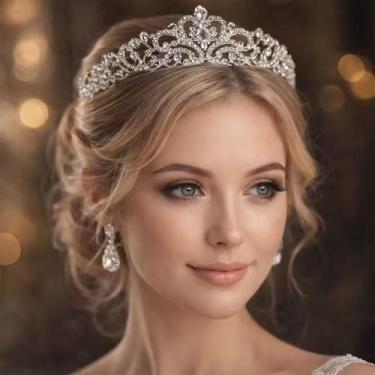 Imagem de Coroa Tiara Noiva Enfeite debutante florista - Luaserena, Prata