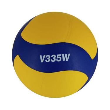 Imagem de Bola De Vôlei Mikasa V335W Aprovada FIVB, Amarelo, Azul