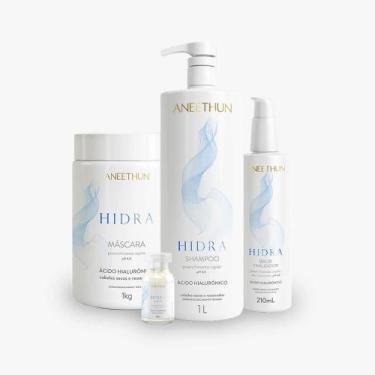 Imagem de Kit Aneethun Hidra - Shampoo 1L + Máscara 1Kg + Finalizador 210ml + Am