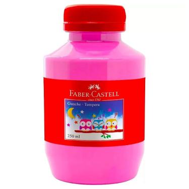 Imagem de Tinta Guache Escolar Faber-Castell 250ml 1 Unidade com Cores Vivas e Miscíveis Rosa