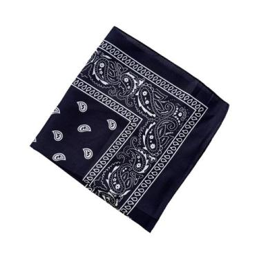 Imagem de Bandana Unissex Estampada Paisley Para Cabelo, Lenço Quadrado Esportiv