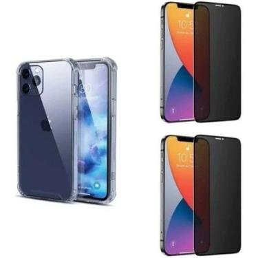 Imagem de 2UN Película 3D Vidro Privacidade + Capinha TPU para Iphone 13 Pro - X